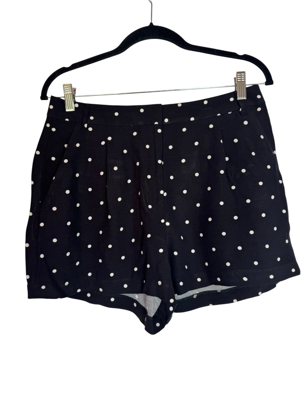 LOFT Black High-Waist Polka Dot Size 6 Shorts